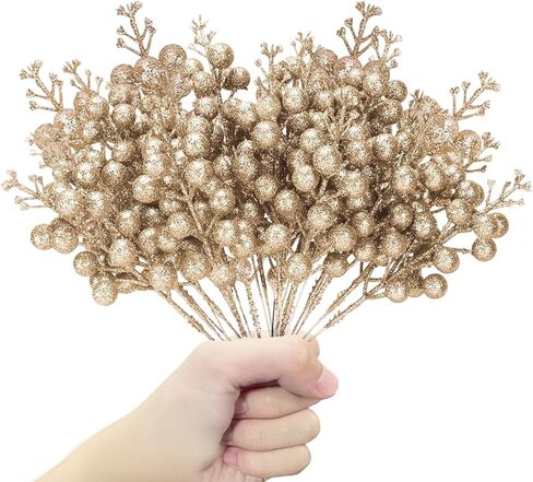 24 Pack Christmas Glitter Berries Stems, 8.5 Inch Artificial Christmas Picks, Berry Branches for Christmas Tree Ornaments, DIY Wreath, Crafts, Holiday and Party Decor (Colorful A) in Saudi Arabia