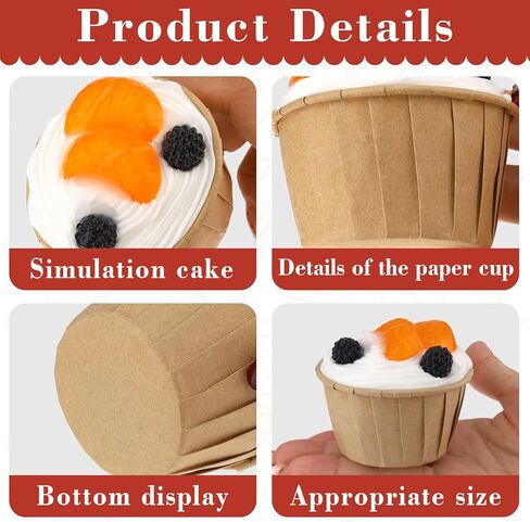 Woration 6 Style Artificial Fake Cupcake Model Faux Fruit Cake Food for Display Realistic Desserts Pastries Kitchen Decoration Prop in Saudi Arabia