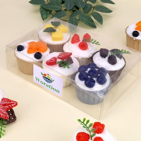 Woration 6 Style Artificial Fake Cupcake Model Faux Fruit Cake Food for Display Realistic Desserts Pastries Kitchen Decoration Prop in Saudi Arabia