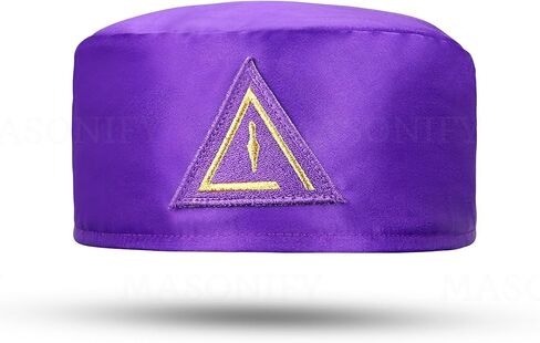 Masonic Council Royal & Select Master Crown Cap – Purple Satin Embroidered Regalia Hat Available in (S–2XL) in Saudi Arabia