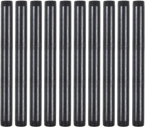 10 Pack 3/4 Inches x 16 Inches Black Malleable Steel Nipples Fitting, DIY Steampunk Industrial Vintage Style. in Kuwait