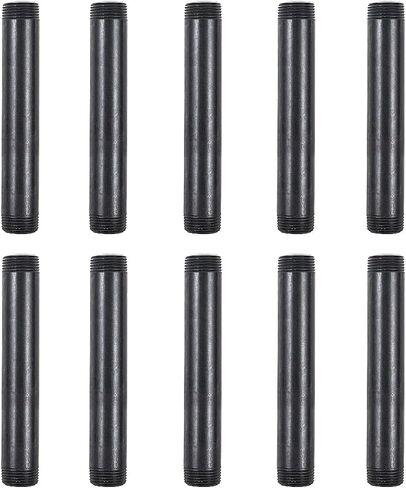 10 Pack 3/4 Inches x 16 Inches Black Malleable Steel Nipples Fitting, DIY Steampunk Industrial Vintage Style. in Saudi Arabia