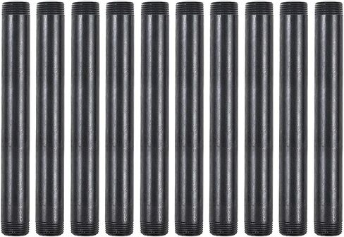 10 Pack 3/4 Inches x 16 Inches Black Malleable Steel Nipples Fitting, DIY Steampunk Industrial Vintage Style. in Saudi Arabia