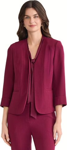 Kasper Womens 3/4 Cuffed Sleeve Stretch Open-Front Blazer in Saudi Arabia