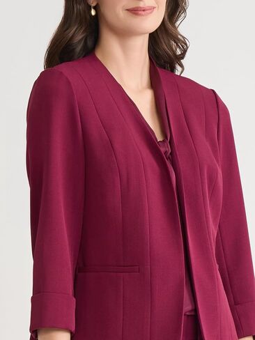Kasper Womens 3/4 Cuffed Sleeve Stretch Open-Front Blazer in Saudi Arabia