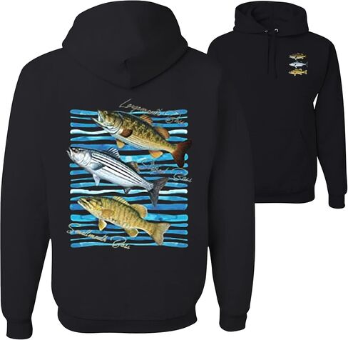Big Bass Fish Largemouth Striped Smallmouth Fishing Mens Hoodies in Saudi Arabia