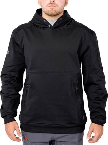 BRUNT Allard Tech Hoodie - سويت شيرت عمل خفيف الوزن - غطاء رأس صلب متوافق مع القبعة - جيب أمامي كبير الحجم - قماش تيربو جاف in Saudi Arabia