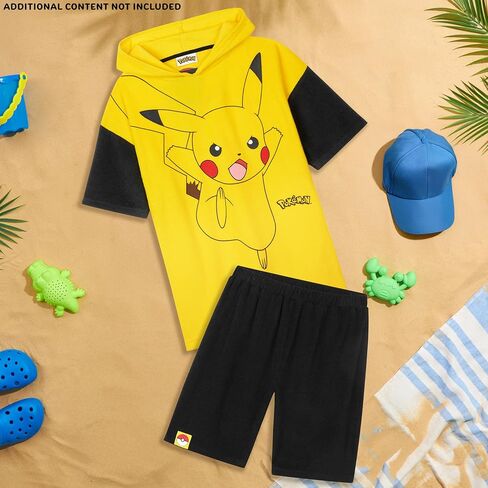 Pokemon Top and Shorts 2 Piece Set for Boys Teens Anime Summer Outfit Toweling Absorbent Terry Cloth for Pool Beach Travel in Saudi Arabia