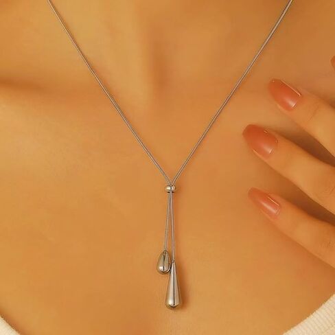 Teardrop Y-Neck Chain, Tassel Accent Jewel, Versatile Wardrobe Enhancer Necklace Fashion Jewelry in Saudi Arabia