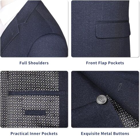 Men's Classic Fit 2 Button Knit Stretch Blazer Sport Coat – Business Casual Jacket for Office Travel Events in Saudi Arabia