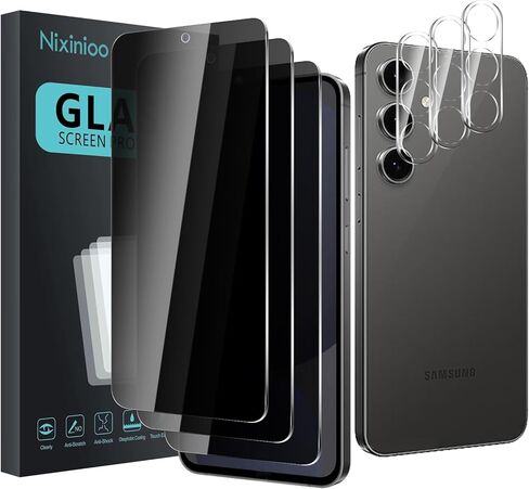 3 Pack Privacy Screen Protector for Samsung Galaxy S25 Ultra, Anti Spy Tempered Glass 9H Hardness, Black Protector Anti Spy, Bubble Free, Anti-Scratch in Kuwait