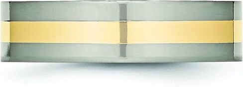 Diamond2Deal التيتانيوم و14 ك البطانة الصفراء شقة 6 مم خاتم الزواج in Saudi Arabia