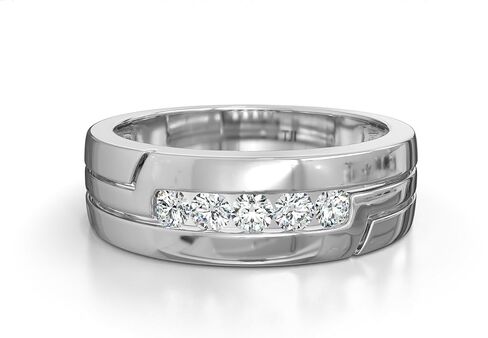 TriJewels Lab Grown Diamonds 0.30 ctw High Polished Men Wedding Band (7 mm) in 10K Gold in Saudi Arabia