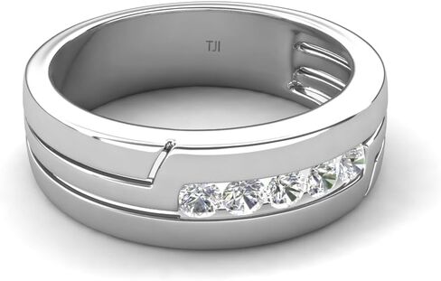 TriJewels Lab Grown Diamonds 0.30 ctw High Polished Men Wedding Band (7 mm) in 10K Gold in Saudi Arabia