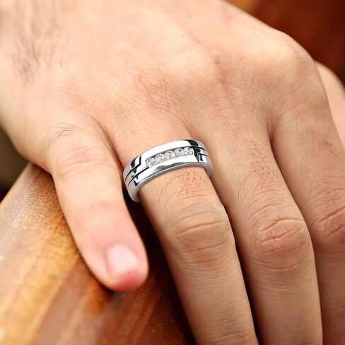 TriJewels Lab Grown Diamonds 0.30 ctw High Polished Men Wedding Band (7 mm) in 10K Gold in Saudi Arabia
