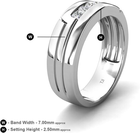 TriJewels Lab Grown Diamonds 0.30 ctw High Polished Men Wedding Band (7 mm) in 10K Gold in Saudi Arabia