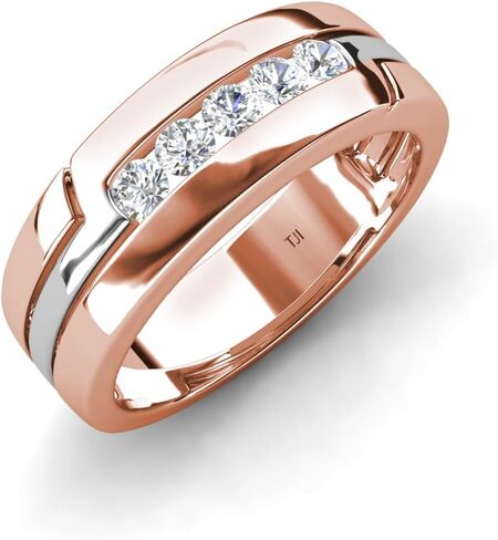TriJewels Lab Grown Diamonds 0.30 ctw High Polished Men Wedding Band (7 mm) in 10K Gold in Saudi Arabia