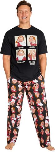 Disney Men Pyjamas Set Nightwear T-Shirt & Bottoms PJs Grumpy Lounge Set for Men and Teenagers S-3XL - Gifts for Him in Saudi Arabia