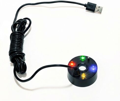 جهاز ضباب USB مع 4 مصابيح LED وواقي من الرذاذ - مرطب هواء بالموجات فوق الصوتية لنافورة مياه الطاولة، بركة صغيرة داخلية، مزهرية، الصخور وديكور العطلات - يعمل بمنفذ USB للتخييم والمنزل in Kuwait