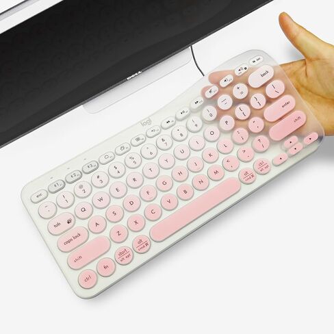 Premium Ultra Thin Silicone Keyboard Protector,Compatible with Logitech K380 Ergonomic Wireless Keyboards,US Layout,Dazzling Color in Kuwait