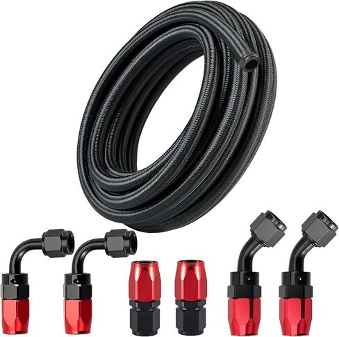 EVIL ENERGY 6AN Fuel Line Kit,AN6 Braided Nylon Fuel Hose CPE 10FT Black in Saudi Arabia