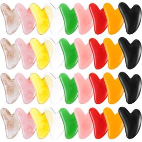 36 Pcs Gua Sha Facial Tool Resin Massage Tool Heart Shaped Gua Sha Stone Board for Face Body Skin Massage Spa Acupuncture Prevent Wrinkles in Kuwait