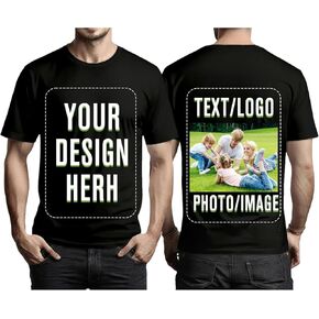 قمصان مخصصة مع صورتك ونصك، شعار للرجال قمصان شخصية تي شيرت برسومات مخصصة مع طباعة أمامية وخلفية in Kuwait