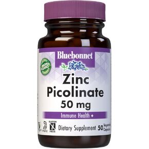 Bluebonnet Nutrition Zinc Picolinate 50 mg Vegetable Capsules, Best for Hormonal & Immune Health, Prostate Health, Skin, Vegan, Non GMO, Gluten Free, Soy Free, Milk Free, Kosher, 100 Vegetable Capsule in Saudi Arabia