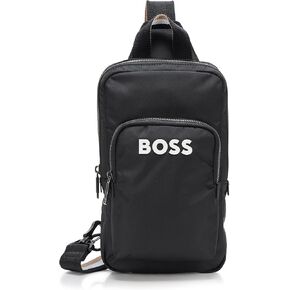 BOSS، حقيبة Catch Monostrap ذات الشعار الكبير، أسود لامع، مقاس واحد in Kuwait