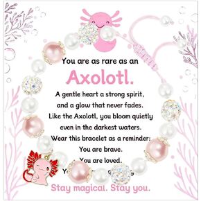 هدايا سوار Axolotl للفتيات، Axolotl Stay Magical You Loved Valentine Christmas Stockings هدايا عيد ميلاد للفتيات والأطفال والابنة in Kuwait