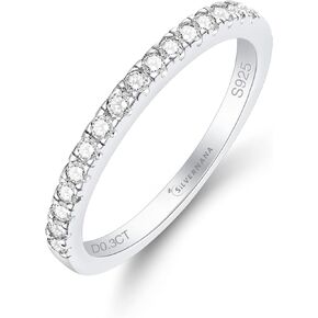 D Color VVS Moissanite Eternity Wedding Band for Women 925 Sterling Silver Stackable Anniversary Ring for Her Size 4-10 in Saudi Arabia