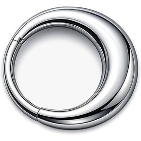 Titanium Crescent Moon Hoop Cartilage Earring & Nose Ring, Hinged Clicker for Septum & Cartilage, ASTM F136 Implant Grade 16G 18G 8mm 10mm, Nickel-Free (Silver) in Saudi Arabia