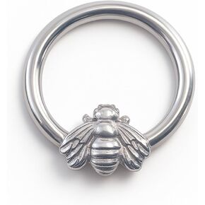 Titanium Implant Grade Cartilage Earring & Nose Ring, Whimsical Bee Design Hinged Clicker Hoop, 16G 18G 8mm 10mm for Cartilage, Septum, Helix Piercing, Nickel-Free(silver) in Saudi Arabia