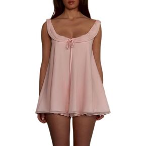 Ruffle Pajamas for Women Set 2 Piece Baby Doll Tank Top Micro Shorts Bridesmaid Bridal Pajamas Matching Pj Sets in Saudi Arabia