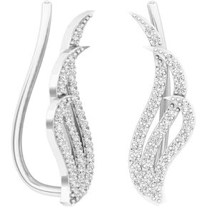 مجموعة Dazzlingrock 0.40 قيراط (ctw) أقراط متسلقة مكعبة من الزركونيا للسيدات، من الفضة الاسترليني in Saudi Arabia