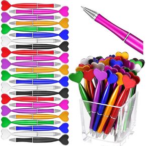 48 Pcs Valentine's Day Pens, Heart Shaped Ballpoint Kids Pens, 1 mm Black Gel Ink Rollerball, Valentine Party Favor Pens for Office School Supply, 8Colors in Kuwait