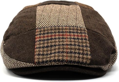 Men's Classic Patchwork Herringbone Checker Plaid Newsboy Ivy Hat Flat Cap in Saudi Arabia