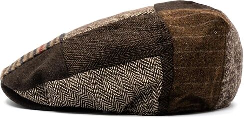 Men's Classic Patchwork Herringbone Checker Plaid Newsboy Ivy Hat Flat Cap in Saudi Arabia