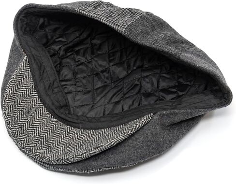 Men's Classic Patchwork Herringbone Checker Plaid Newsboy Ivy Hat Flat Cap in Saudi Arabia