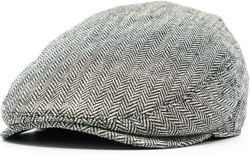 Men's Classic Patchwork Herringbone Checker Plaid Newsboy Ivy Hat Flat Cap in Saudi Arabia