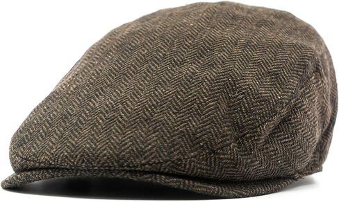 Men's Classic Patchwork Herringbone Checker Plaid Newsboy Ivy Hat Flat Cap in Saudi Arabia