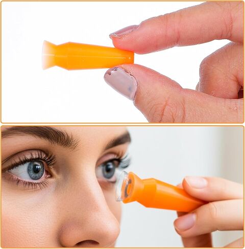 6 عبوات من أدوات وضع العدسات اللاصقة بدون تهوية، أداة إدخال العدسات الصلبة للعدسات الصلبة/RGP، والعدسات الصلبة والعيون الاصطناعية، حاوية فردية، مطورة بحقيبة سفر بلاستيكية in Kuwait