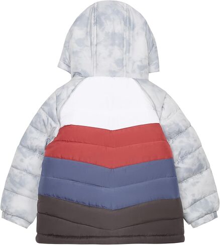 OSHKOSH B'GOSH Toddler Little Boys' Heavyweight Colorblock Puffer Coat, Grey Marble/White Red Blue, 3T in Saudi Arabia