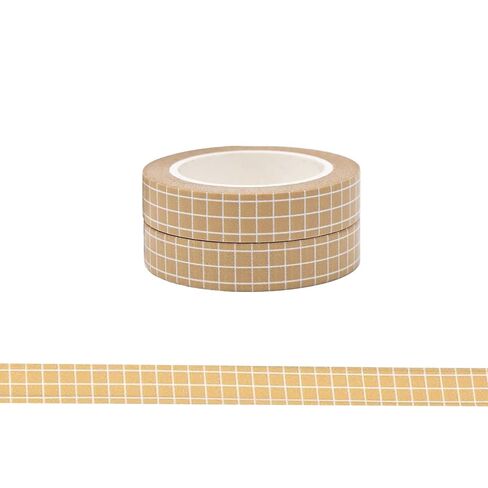 Grid Washi Tape Set of 6pcs 10mm Width Assorted Adhesive Masking Decorative Tapes Self-Stick for DIY Scrapbooking Decor Planners Crafts Supplies Gift Wrapping (6 Rolls 10MM) in Kuwait