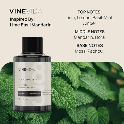 VINEVIDA [4 أوقية] مستوحاة من: Lime Basil Mandarin؛ إعادة تعبئة زيت الناشر | زيت ناشر رائحة ممتاز للمنزل | عطر غير سام in Kuwait