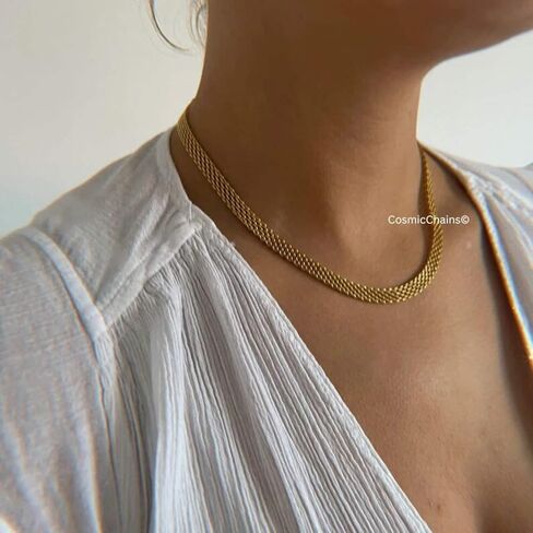 Chunky Gold Chain Necklace for Women Thick Link Statement Jewelry Adjustable Bold Fashion Collar in Saudi Arabia