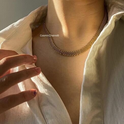 Chunky Gold Chain Necklace for Women Thick Link Statement Jewelry Adjustable Bold Fashion Collar in Saudi Arabia