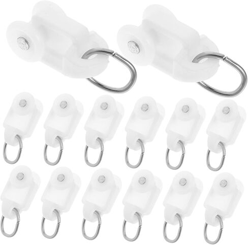 Cabilock 50PCS Silent Shape Curtain Roller Hooks with PE Material and Stainless Steel Connectors Smooth Sliding Track Accessories for Curtain Rails in Saudi Arabia