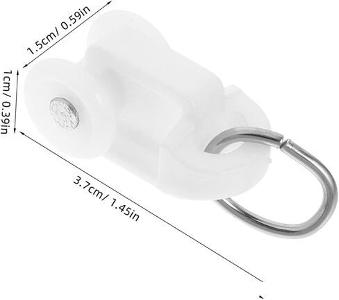 Cabilock 50PCS Silent Shape Curtain Roller Hooks with PE Material and Stainless Steel Connectors Smooth Sliding Track Accessories for Curtain Rails in Saudi Arabia