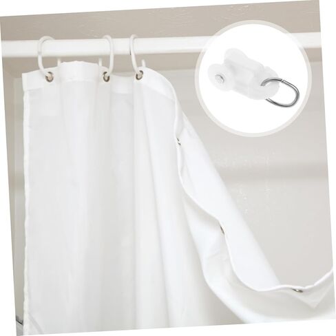Cabilock 50PCS Silent Shape Curtain Roller Hooks with PE Material and Stainless Steel Connectors Smooth Sliding Track Accessories for Curtain Rails in Saudi Arabia